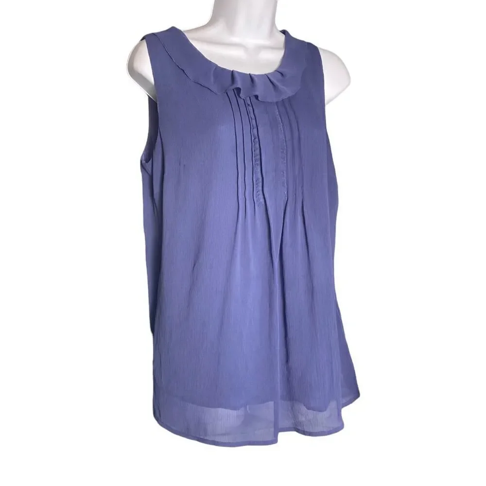 Sleeveless chiffon Purple sleeveless Top Size M
